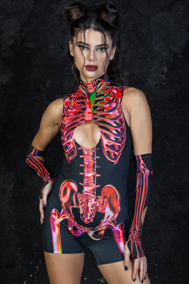 Ruby Skeleton Cut Out Romper