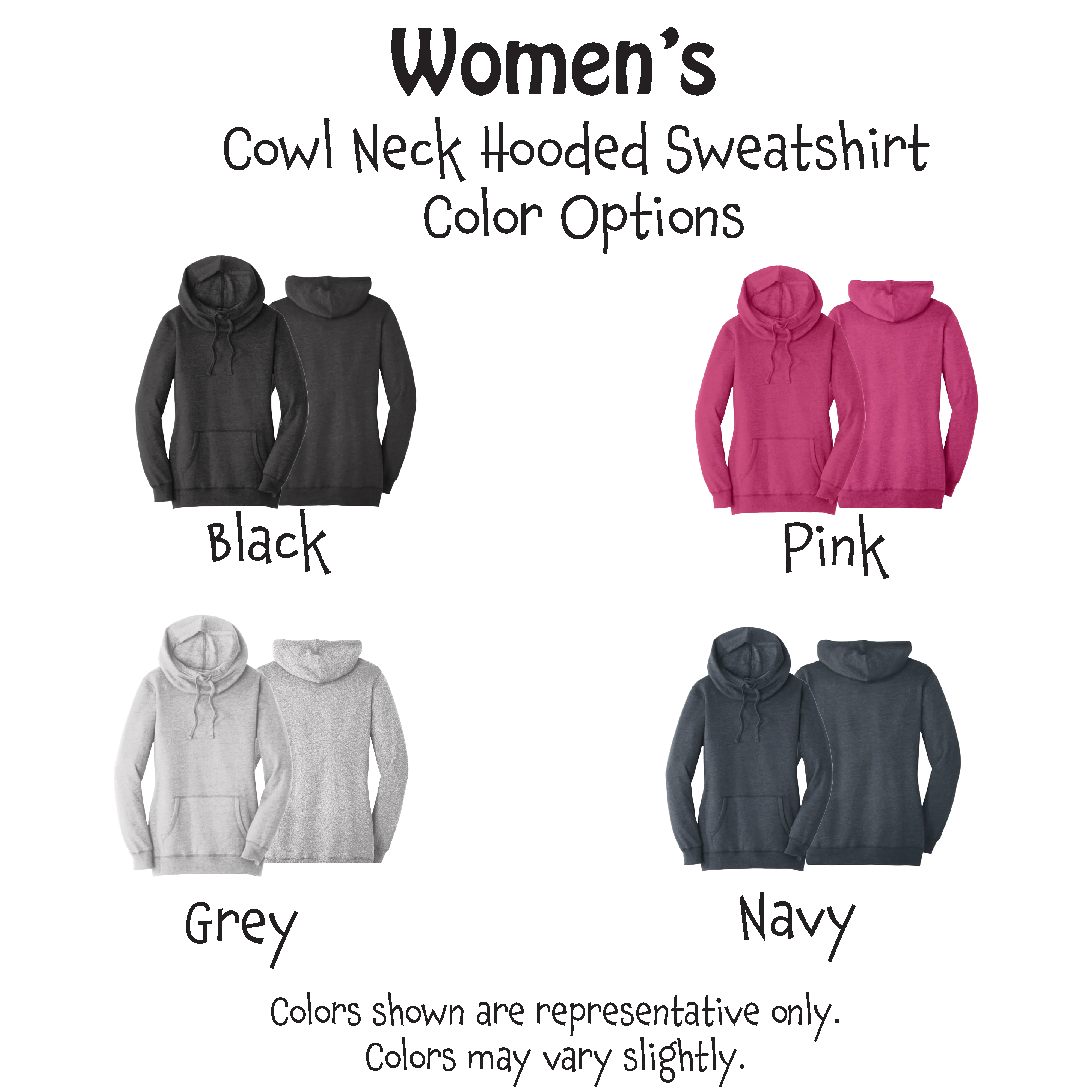 Santa Hat | Women’s Cowl-Neck Hoodie Pickleball Sweatshirt | 55% Cotton 45% Poly Fleece