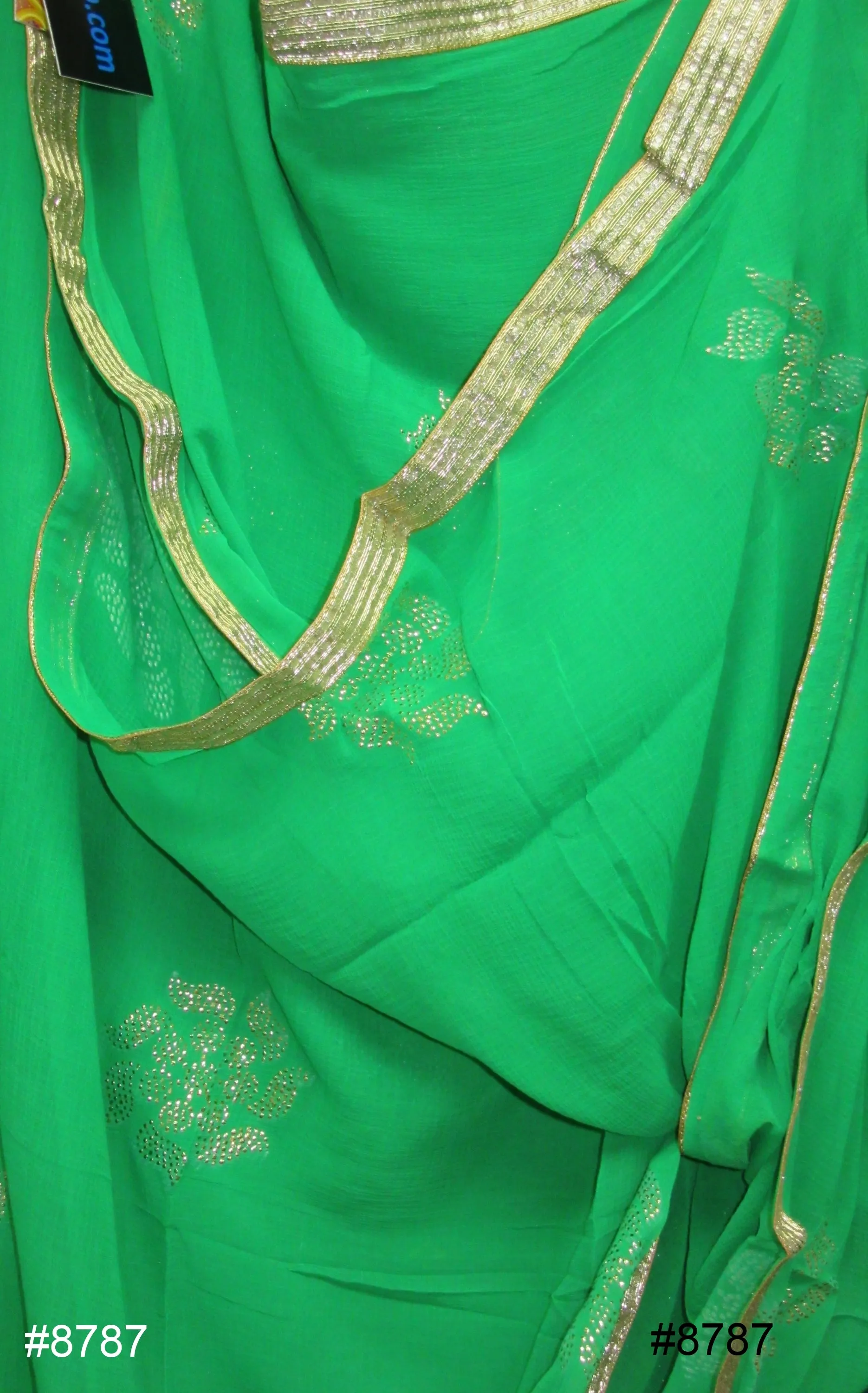 Scarf 8788 Georgette Solid Colors Golden Pin Circles Dupatta Chunni Shawl