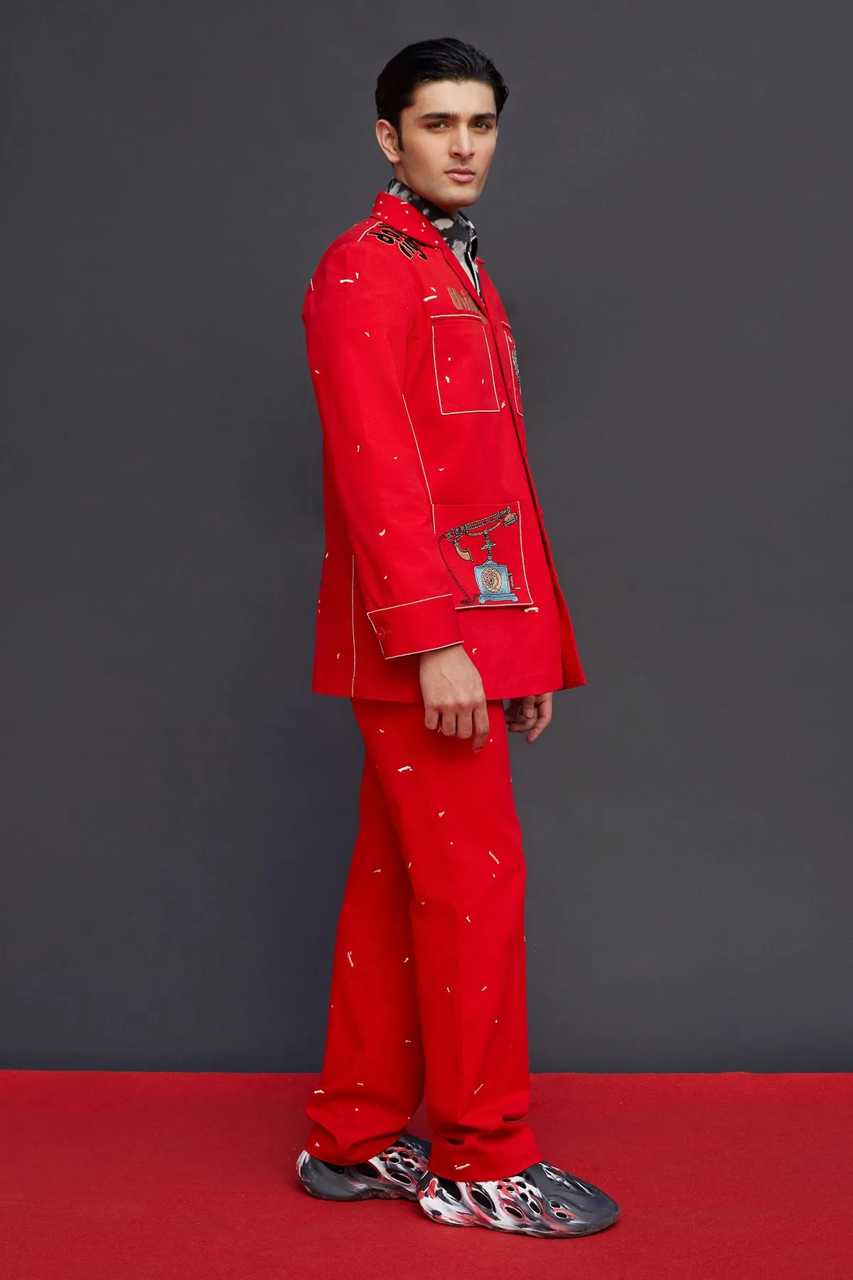 Telephone And Crab Shacket With Baggy Pants