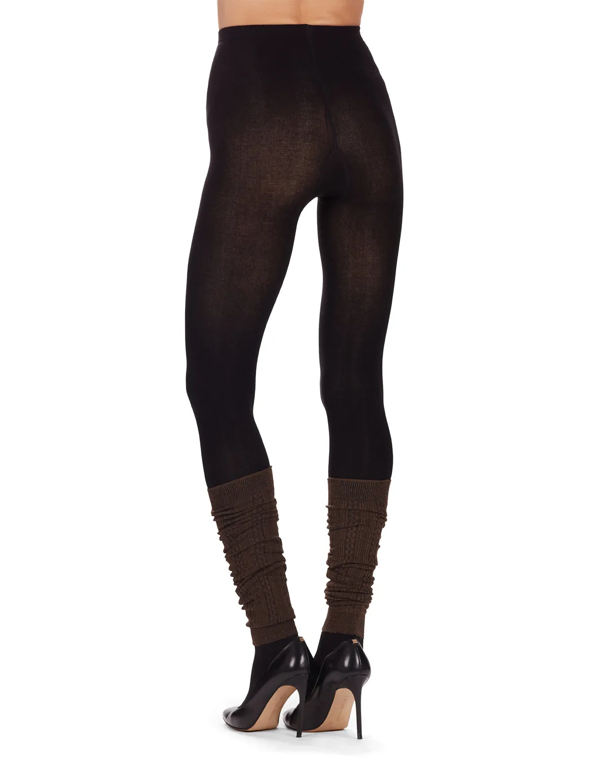 Textured Cable Legwarmer/ Flatknit Sweater Tights