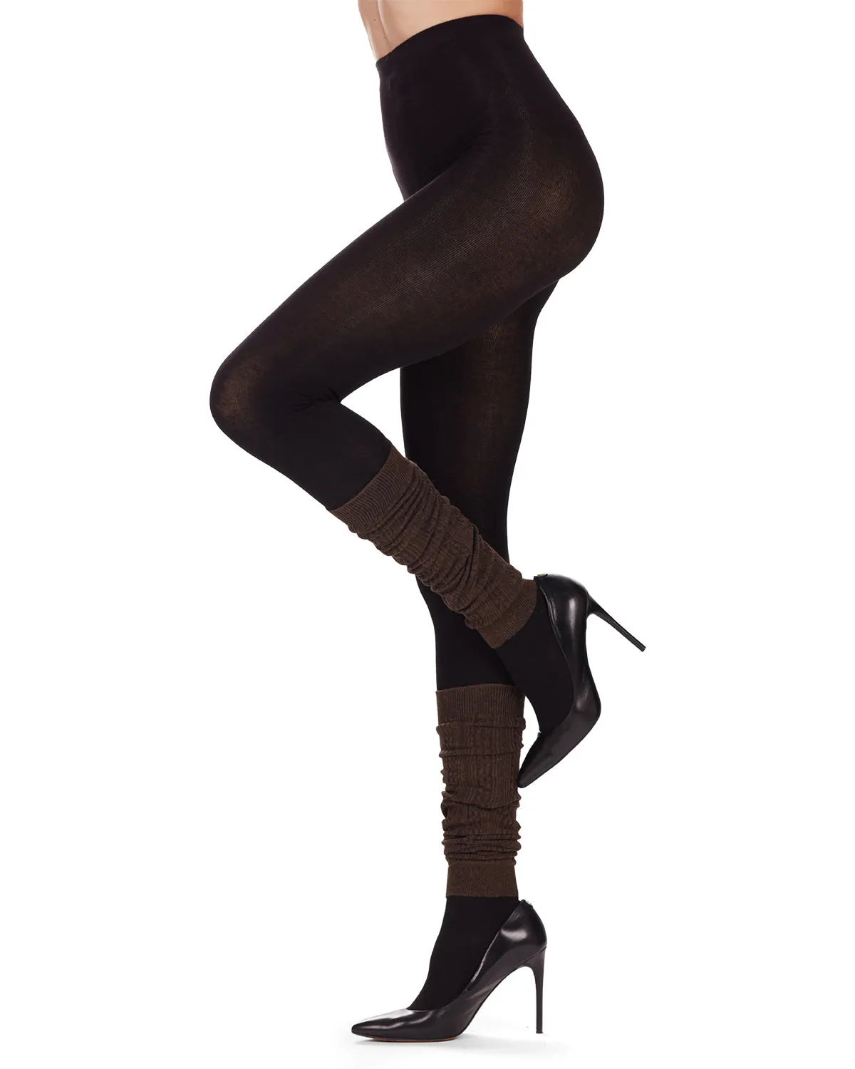 Textured Cable Legwarmer/ Flatknit Sweater Tights
