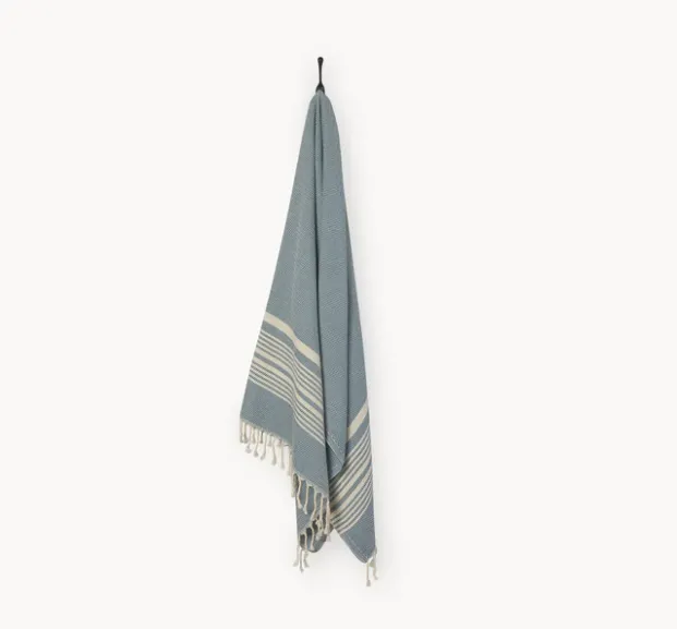 Turkish Towel in Hasir Prussian Blue