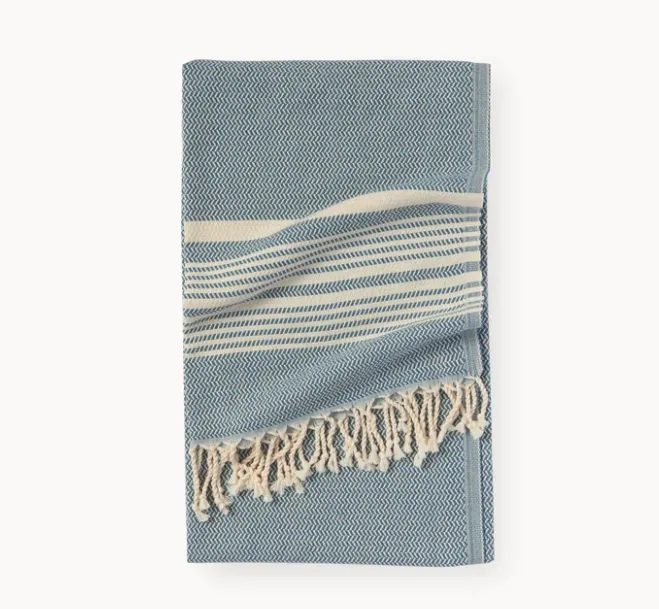 Turkish Towel in Hasir Prussian Blue