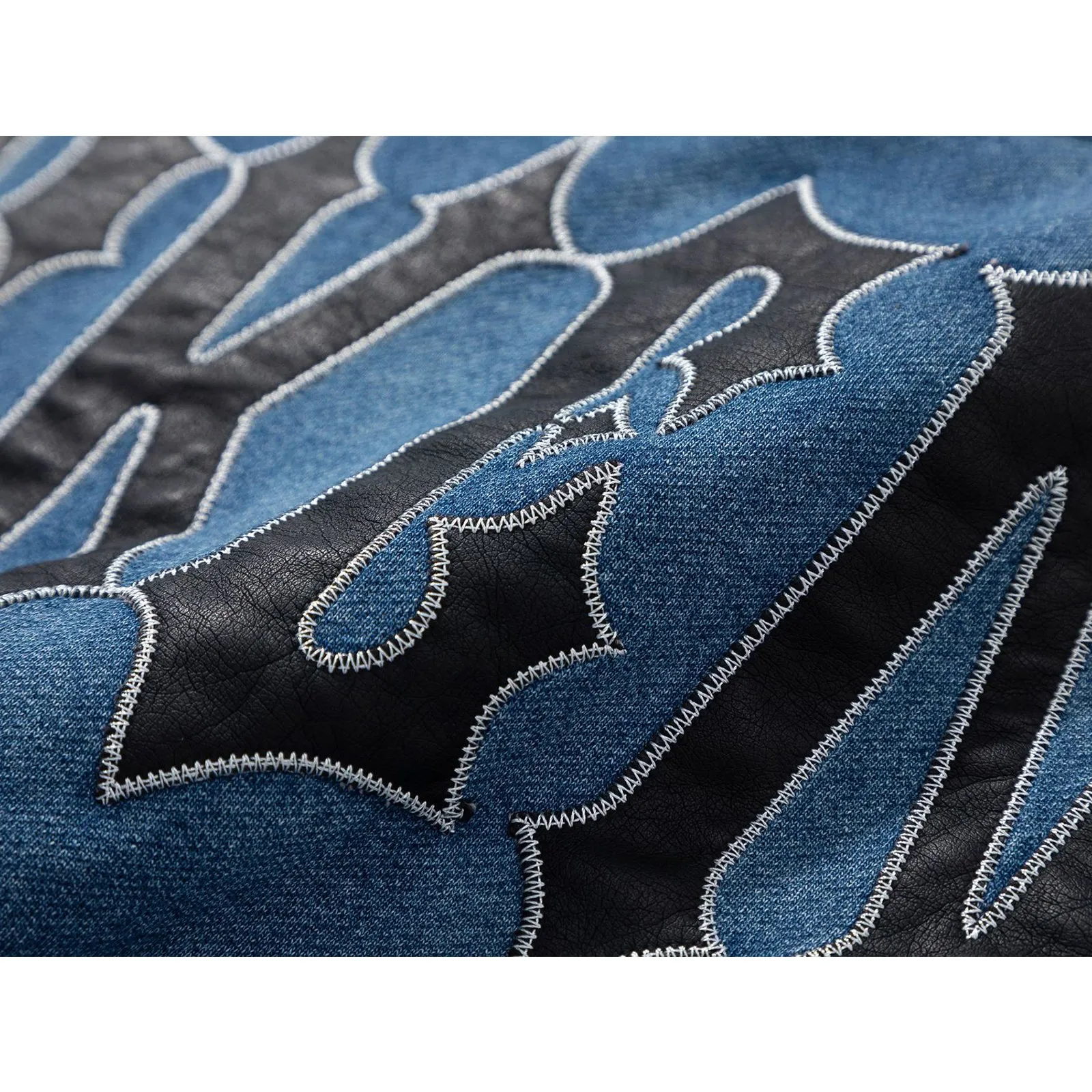 Vintage Distressed Heavy T-shirt Couple Gradient Letter Embroidery T-shirt