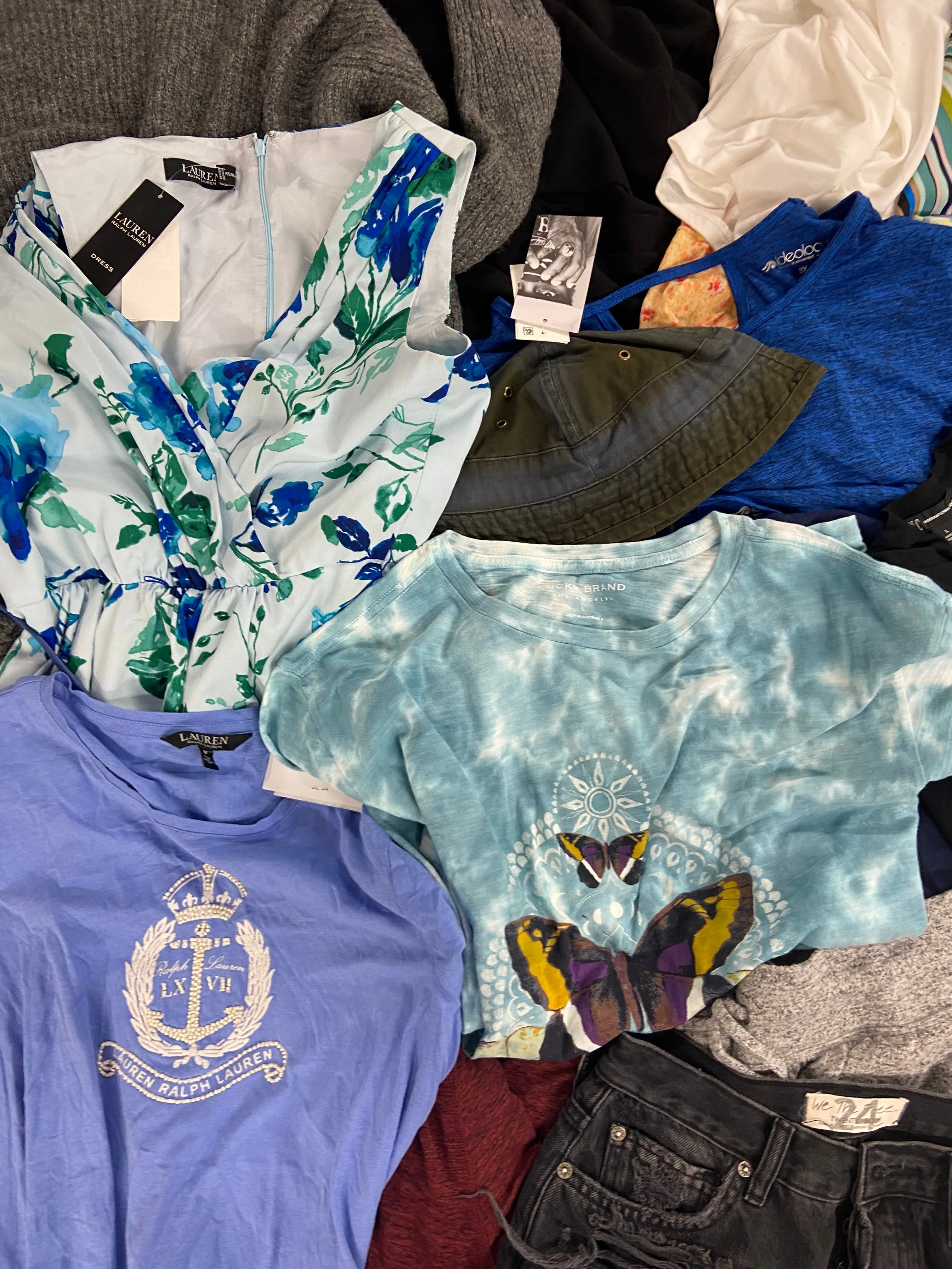 Women's Clothing Dress & Others, Wholesale Lot, POLO RALPH LAUREN, LUCKY BRAND, CALVIN KLEIN, SUN   STONE, EMERALD SUNDAE  and more, 20 items, Shelf Pulls, MSRP $1,225