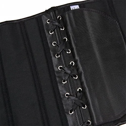 Women's Corset Bustier Top Black Underbust Sexy Lingerie Waist Trainer M Black