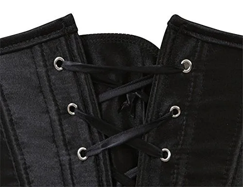 Women's Corset Bustier Top Black Underbust Sexy Lingerie Waist Trainer M Black