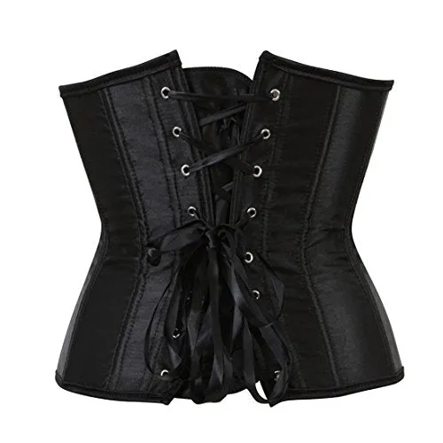 Women's Corset Bustier Top Black Underbust Sexy Lingerie Waist Trainer M Black