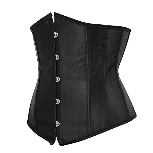 Women's Corset Bustier Top Black Underbust Sexy Lingerie Waist Trainer M Black